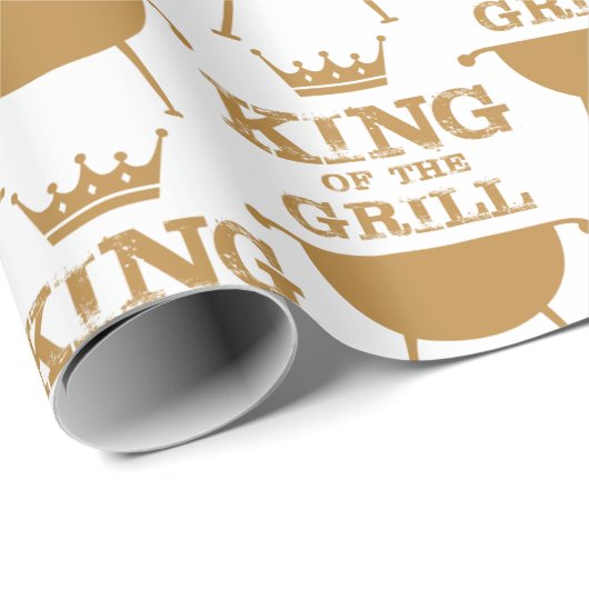Koning van de Grill, goud Cadeaupapier (Rol Hoek)