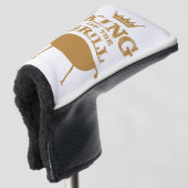 Koning van de Grill, goud Golfheadcover (3/4 voorkant)