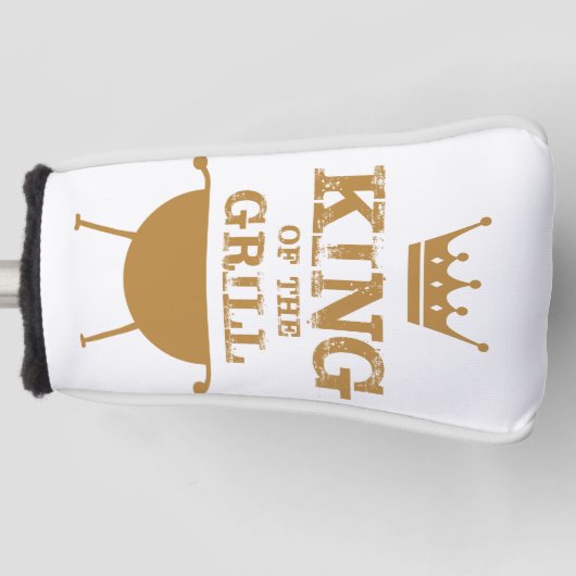 Koning van de Grill, goud Golfheadcover (Voorkant)