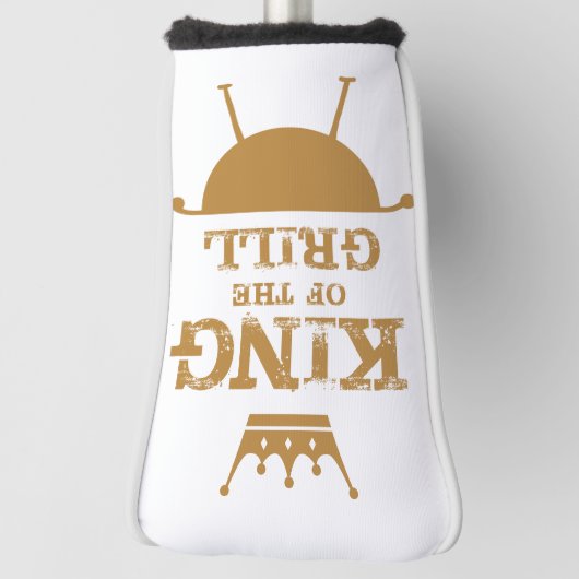 Koning van de Grill, goud Golfheadcover (Draai 90)