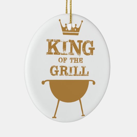 Koning van de Grill, goud Keramisch Ornament (Rechts)