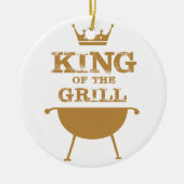 Koning van de Grill, goud Keramisch Ornament (Voorkant)