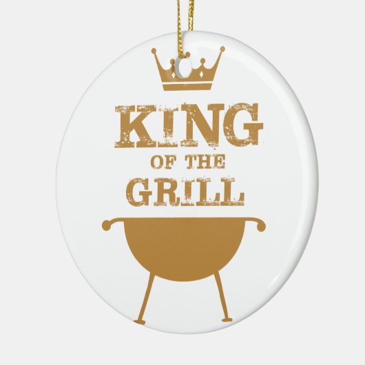 Koning van de Grill, goud Keramisch Ornament (Links)