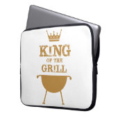 Koning Van De Grill, Goud Laptop Sleeve (Voorkant Links)