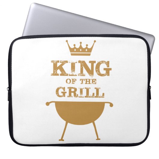 Koning Van De Grill, Goud Laptop Sleeve (Voorkant)
