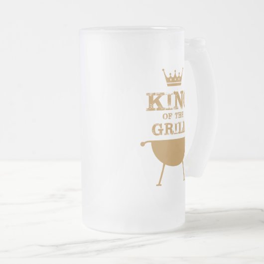 Koning van de Grill, goud Matglas Bierpul (Voorkant rechts)