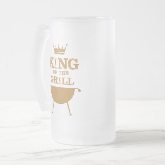 Koning van de Grill, goud Matglas Bierpul (Voorkant links)