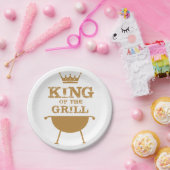 Koning van de Grill, goud Papieren Bordje (Feest)