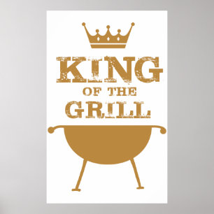 Koning van de Grill, goud Poster