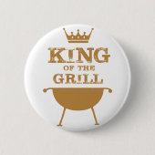 Koning van de Grill, goud Ronde Button 5,7 Cm (Voorkant)
