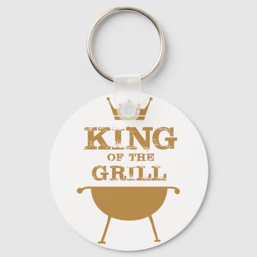 Koning van de Grill, goud Sleutelhanger (Voorkant)