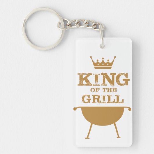 Koning van de Grill, goud Sleutelhanger (Voorkant)