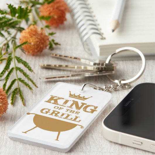Koning van de Grill, goud Sleutelhanger (Voorkant Rechts)