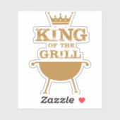 Koning van de Grill, goud Sticker (Vel)