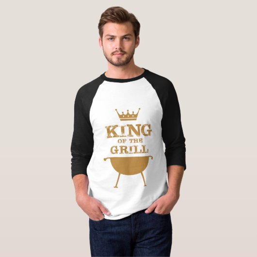 Koning van de Grill, goud T-shirt (Voorkant volledig)