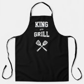 Koning van de Grill Grappig Zwart Wit Barbecue Schort (Voorkant)