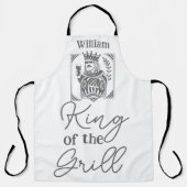 Koning van de Grill Grappige BBQ Schort voor Papa (Voorkant)