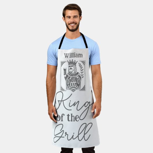 Koning van de Grill Grappige BBQ Schort voor Papa (Gedragen)