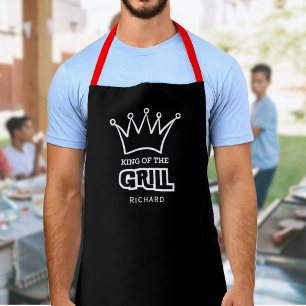 Koning van de Grill, grappige monogram BBQ kroon Schort