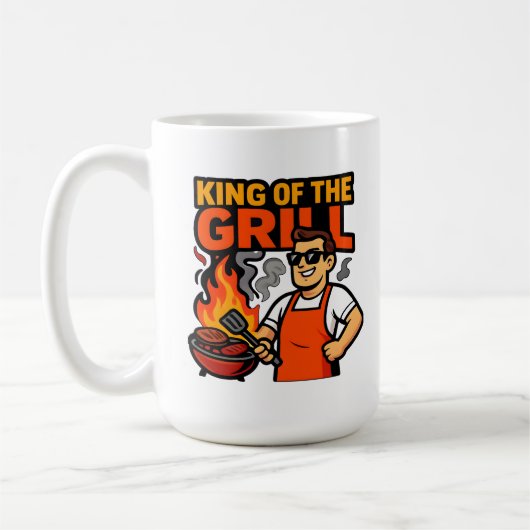 Koning van de Grill Grappige Vaderdag BBQ Master Koffiemok (Links)