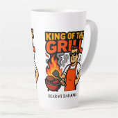 Koning van de Grill Grappige Vaderdag BBQ Master  Latte Mok (Rechterhoek)