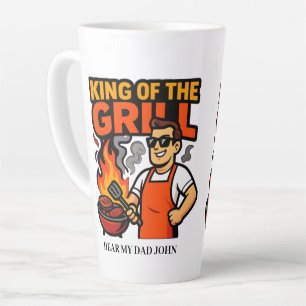 Koning van de Grill Grappige Vaderdag BBQ Master Latte Mok