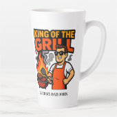 Koning van de Grill Grappige Vaderdag BBQ Master  Latte Mok (Rechts)