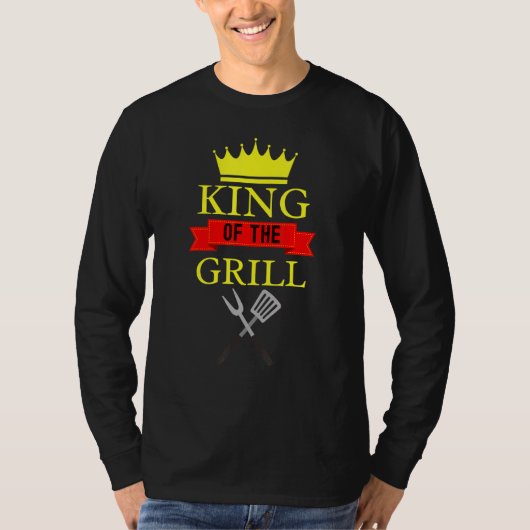 Koning van de Grill Grilling Barbeque King T-shirt (Voorkant)
