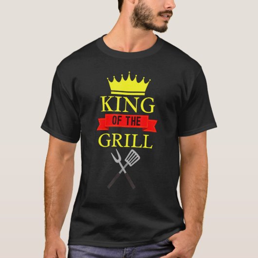 Koning van de Grill Grilling Barbeque King T-shirt (Voorkant)