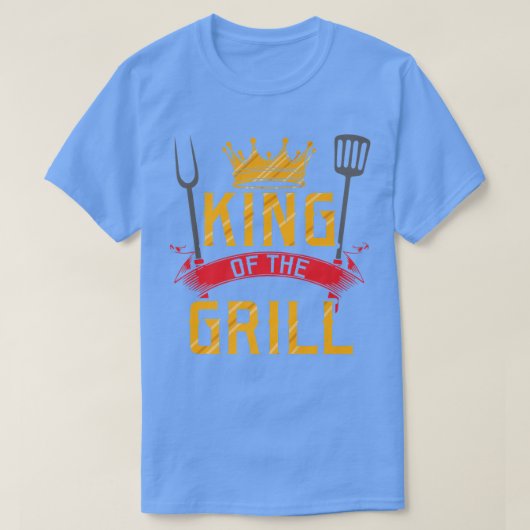 Koning van de grill grilling meester Chef Cookin T-shirt (Design voorkant)