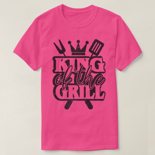 koning van de grill grilling meester Chef-koking B T-shirt (Design voorkant)