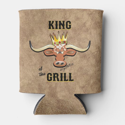 Koning van de Grill - Longhorn Steer Blikjeskoeler (Voorkant)