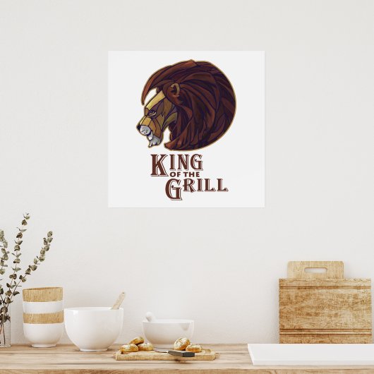 Koning van de Grill Poster (Keuken)