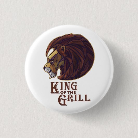 Koning van de Grill Ronde Button 3,2 Cm (Voorkant)