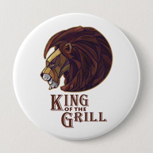 Koning van de Grill Ronde Button 4,0 Cm (Voorkant)