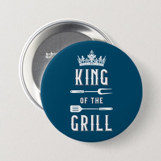 Koning van de Grill Ronde Button 7,6 Cm (Voorkant /achterkant)