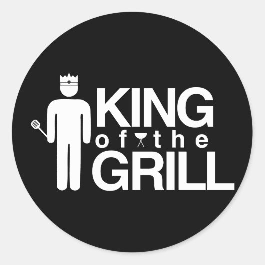Koning van de Grill Ronde Sticker (Voorkant)