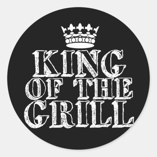 Koning van de Grill Ronde Sticker (Voorkant)