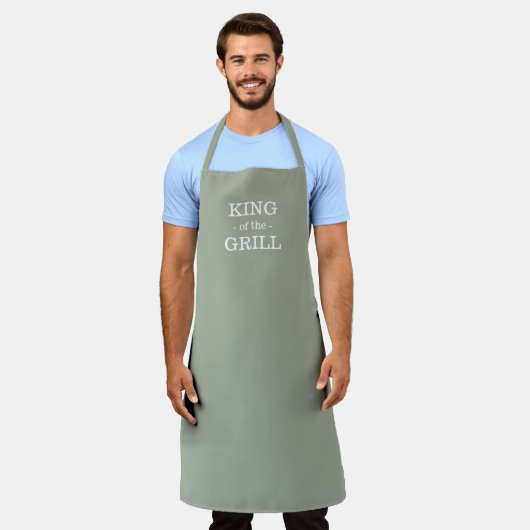 Koning van de Grill salie groen solide moderne gew Schort (Gedragen)