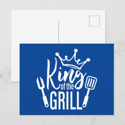 Koning van de Grill Typografie Briefkaart (Voorkant / Achterkant)