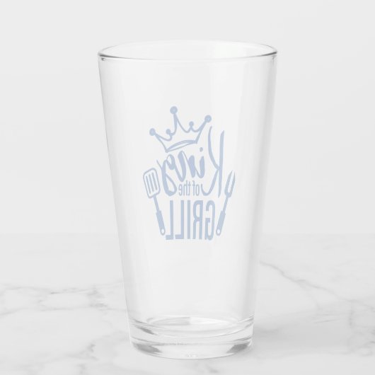 Koning van de Grill Typografie Glas (Achterkant)