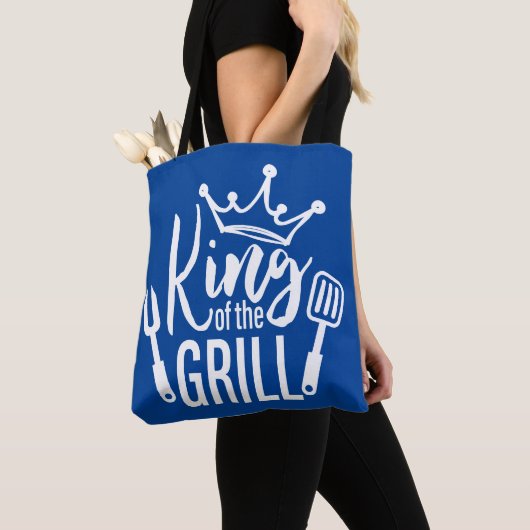 Koning van de Grill Typografie Tote Bag (Dichtbij)