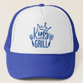 Koning van de Grill Typografie Trucker Pet (Voorkant)