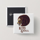 Koning van de Grill Vierkante Button 5,1 Cm (Voorkant /achterkant)