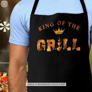 Koning van de Grill Vuur en Vlammen Schort