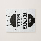 Koning van de Grill, Zwart Witte Kroon Legpuzzel (Horizontaal)