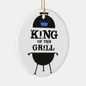 Koning van de Grill, Zwarte Blauwe Kroon Keramisch Ornament (Rechts)