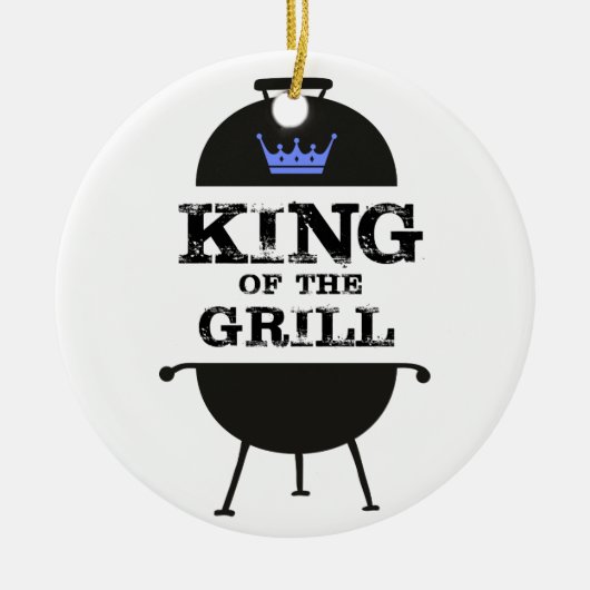 Koning van de Grill, Zwarte Blauwe Kroon Keramisch Ornament (Voorkant)