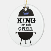 Koning van de Grill, Zwarte Blauwe Kroon Keramisch Ornament (Links)