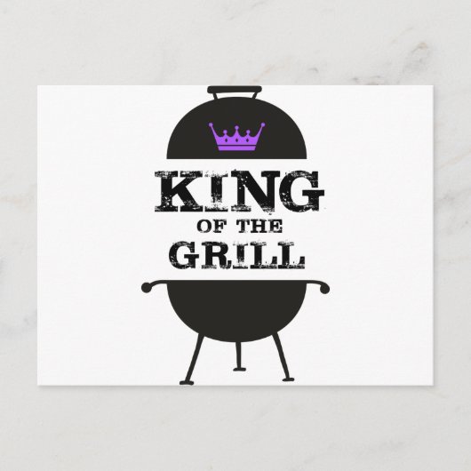 Koning van de Grill, zwarte Paarse kroon Briefkaart (Voorkant)